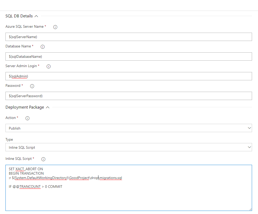 SQL Publish Details